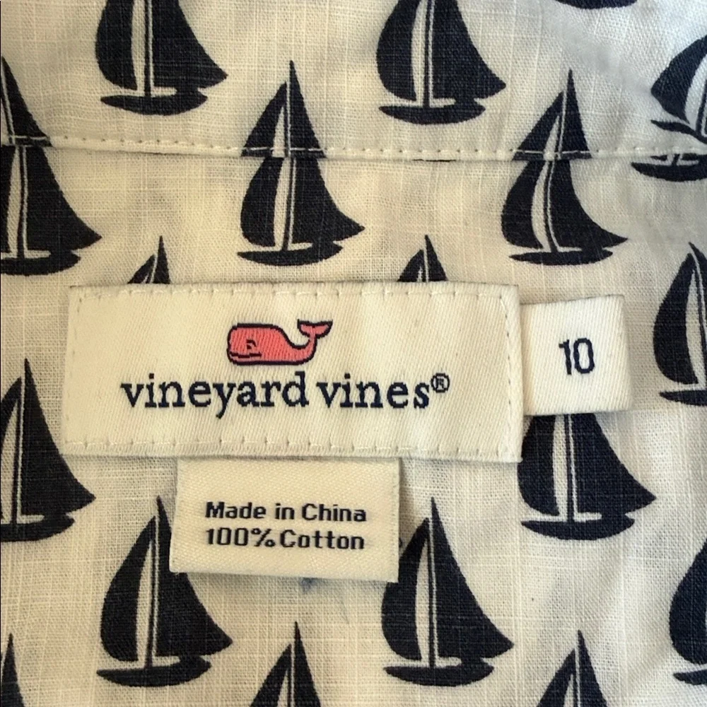 Vineyard Vines Sailboat Print Button Down Shirt